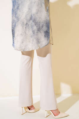 Dabıl İspanyol Paça Pantolon Bej - Thumbnail