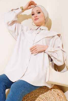 Patlı Tunik Bej - Thumbnail