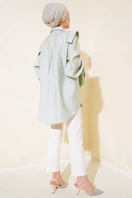 Patlı Tunik Çağla Yeşili - Thumbnail