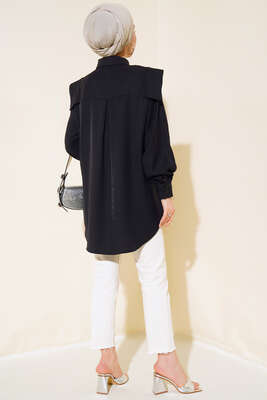 Patlı Tunik Siyah - Thumbnail