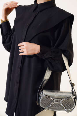 Patlı Tunik Siyah - Thumbnail