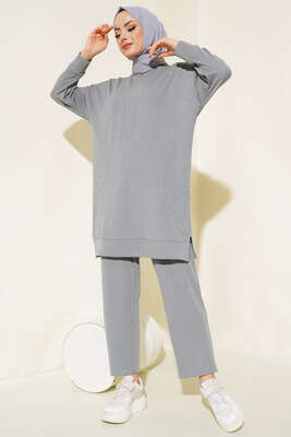 Fitilli İkili Takım Gri - Thumbnail