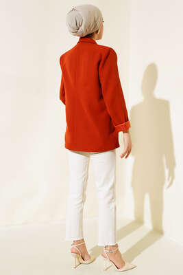 Astarlı Blazer Ceket Kiremit - Thumbnail