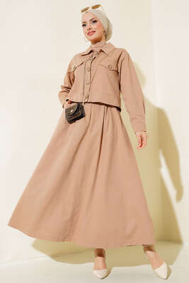 Pazarium - Gabardin İkili Takım Latte