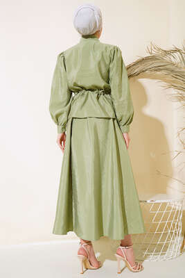 Çift Cepli İkili Etek Takım Yeşil - Thumbnail