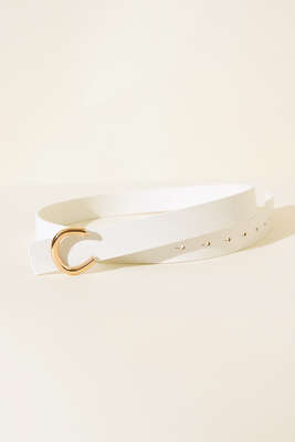 Pazarium - Gold Tokalı Kemer Beyaz