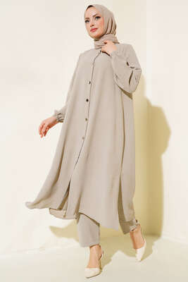 Hakim Yaka Metal Düğmeli Takım Taş - Thumbnail