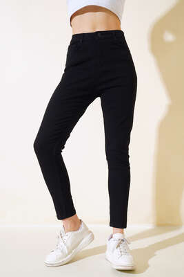 Dar Paça Kot Pantolon Siyah - Thumbnail