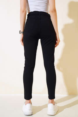 Dar Paça Kot Pantolon Siyah - Thumbnail