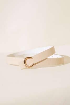 Pazarium - Gold Tokalı Kemer Bej