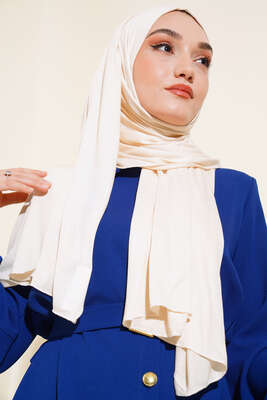 Klasik Penye Şal Vanilya - Thumbnail