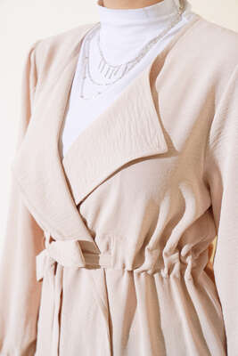 Belden Bağlamalı Kap Bej - Thumbnail