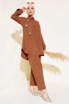 Pazarium - Deniz Kabuğu İşlemeli İkili Takım Kahve