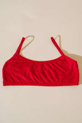 Askılı Petsiz Büstiyer Bordo - Thumbnail