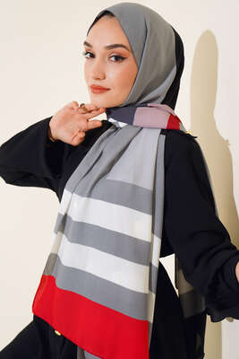 Pazarium - Kalın Çizgili Medine Şal Antrasit