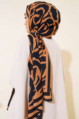 Dijital Medine Şal Siyah Camel - Thumbnail
