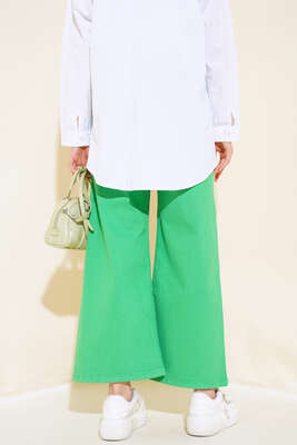 Salaş Kısa Düz Pantolon Benetton - Thumbnail