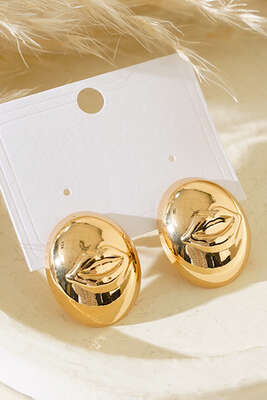 Dudak Figürlü Küpe Gold - Thumbnail