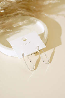 U Çengel Küpe Gümüş - Thumbnail