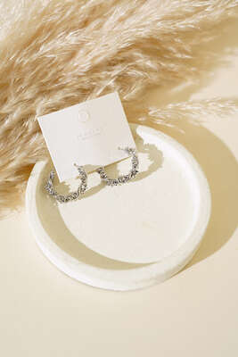 Burgulu Halka Küpe Gümüş - Thumbnail