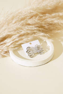 İnce Uzay Yolu Küpe Gümüş - Thumbnail