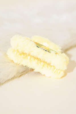 Kart Sembollü Peluş Mandal Toka Sarı - Thumbnail