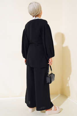 Yandan Bağlamalı Salaş İkili Takım Siyah - Thumbnail