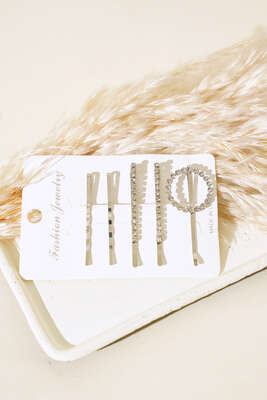 Halka Taşlı Tel Toka Set Gümüş - Thumbnail