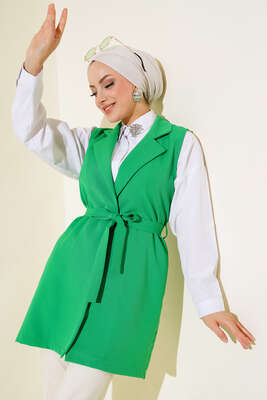 Pazarium - Kuşaklı Uzun Yelek Benetton