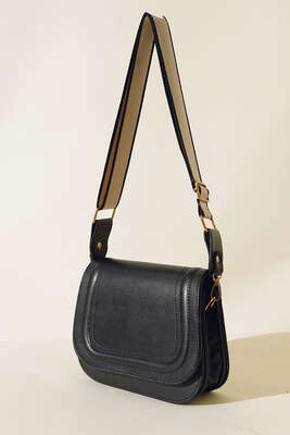 Kapaklı Baget Çanta Siyah - Thumbnail