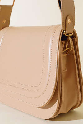 Kapaklı Baget Çanta Latte - Thumbnail