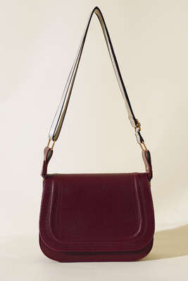 Kapaklı Baget Çanta Bordo - Thumbnail