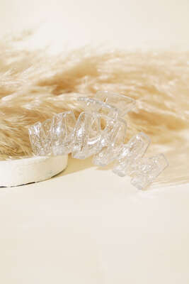 Parlak Zikzak Mandal Toka Gri - Thumbnail