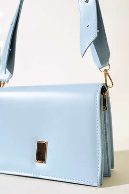 Çift Gözlü Askılı Çanta Mavi - Thumbnail