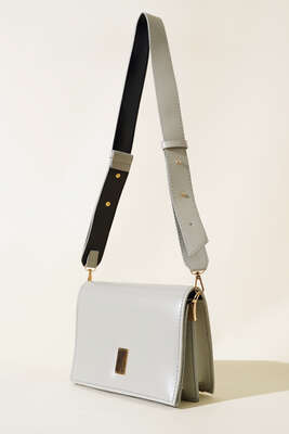 Çift Gözlü Askılı Çanta Gri - Thumbnail