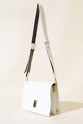 Çift Gözlü Askılı Çanta Beyaz - Thumbnail