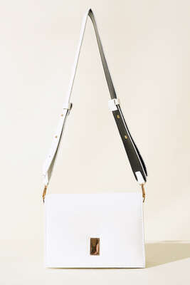 Çift Gözlü Askılı Çanta Beyaz - Thumbnail