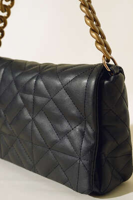 Kapitone Model Çanta Siyah - Thumbnail