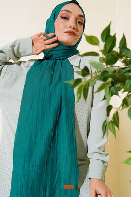 Piliseli Pamuk Şal Zümrüt - Thumbnail