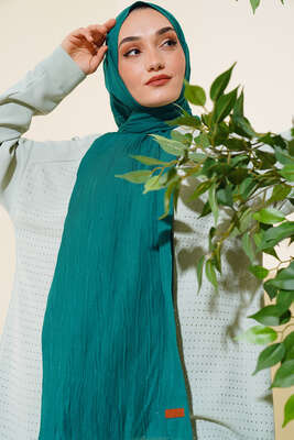 Piliseli Pamuk Şal Zümrüt - Thumbnail