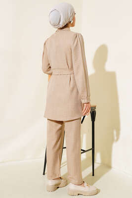 Bel Kuşaklı Keten İkili Takım Bisküvi - Thumbnail