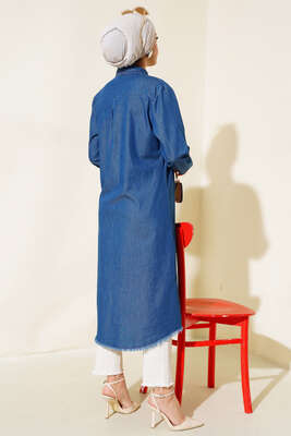 Püsküllü Kot Tunik Kot - Thumbnail