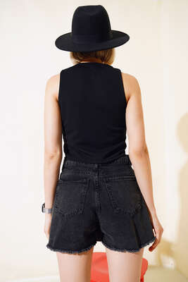 Krep Yelek Siyah - Thumbnail