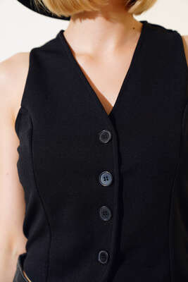 Krep Yelek Siyah - Thumbnail