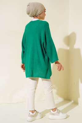 Pirinç Örgü Yarasa Kol Hırka Benetton - Thumbnail