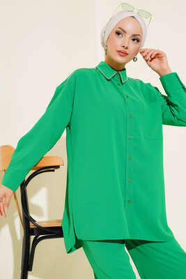 Taş Şerit Detaylı İkili Takım Benetton - Thumbnail