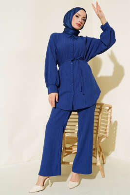 İpli Bürümcük Takım İndigo - Thumbnail