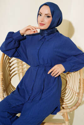 İpli Bürümcük Takım İndigo - Thumbnail