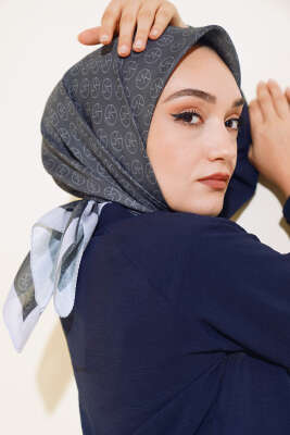 Pazarium - MK Desen Soft Eşarp Kül Grisi