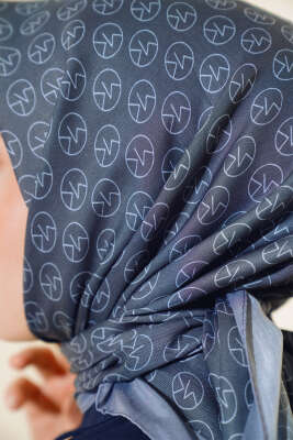 MK Desen Soft Eşarp Antrasit - Thumbnail